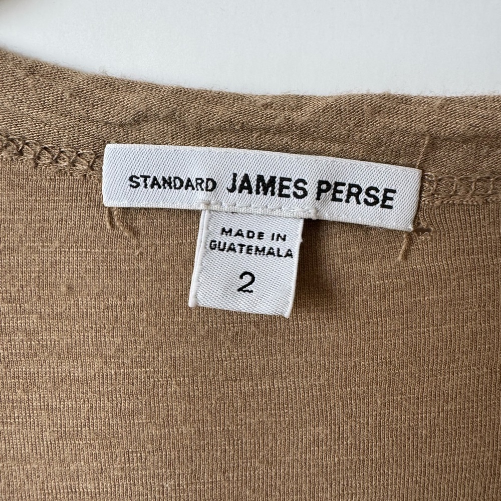 Standard James Perse long sleeve pocket tee shirt tan - Picture 4 of 8